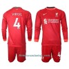 Conjunto (Camiseta+Pantalón Corto) Manga Larga Liverpool VIRGIL 4 Primera Equipación 2021/22 - Niño